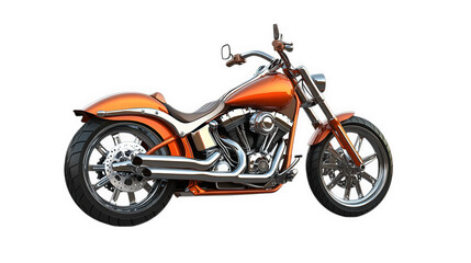 a sleek and modern motorcycle with a vibrant orange finish. featuring a stylish design and chrome accents the bike is positioned on a white background. emphasizing its details and craftsmanship. makin