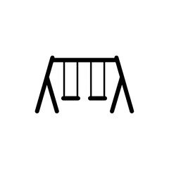 Black Icon of a School Playground Swing Set
