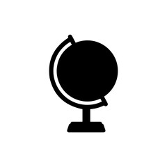 Filled Black Icon of Classroom Globe with Stand
