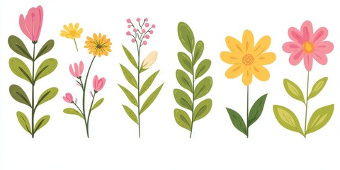 Vibrant floral collection of various blossoms and greenery.