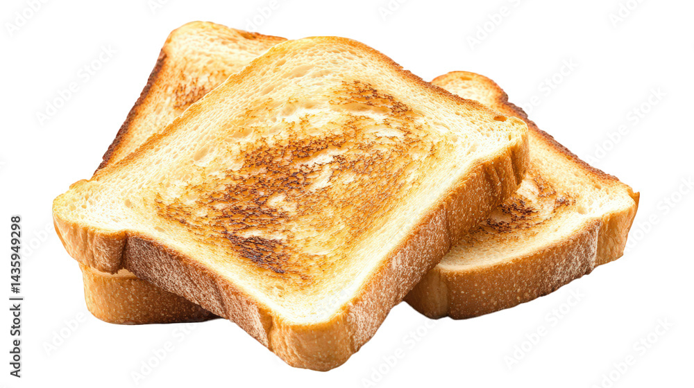 Aufkleber three slices of golden-brown. toasted bread stacked together. showcasing a crispy texture and a warm