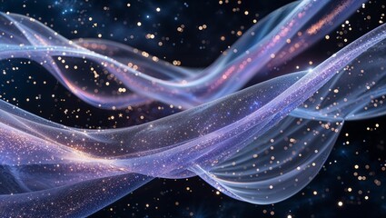 Shimmering Digital Fiber Veils with Soft Sparkles