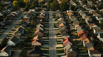 Suburban-style housing rows in progress, surrounded by empty plots and tools