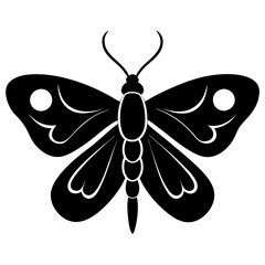 Stylized Moth Silhouette in Vector Format