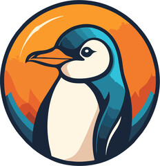 Creative Penguin Logo in Flat Modern Style