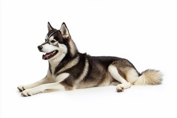 Fototapeta premium Siberian Husky isolated on white background, generated AI
