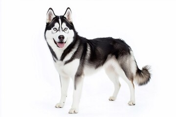 Siberian Husky isolated on white background, generated AI