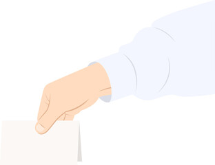 접힌 종이를 잡고 있는 손