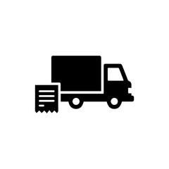 Cargo Truck with Delivery Receipt Icon