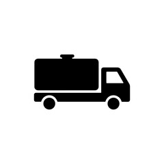 Black Filled Icon of a Truck with Cargo Load on Its Bed