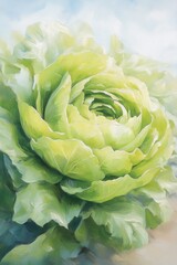 Obraz premium Exploring the Richness of Green Flowers in Innovative Agricultural Landscapes through Art