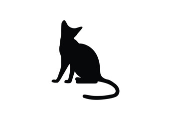 Set of cats silhouette in different poses. Hand drawn black cats isolated on white background. Vector illustration. best logo designs.