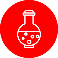 Antidote Vector Line White Circle Red Icon Design