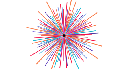 Isolated Abstract Colorful Starburst Pattern Graphic Element