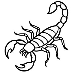 Stylized Scorpion Line Illustration