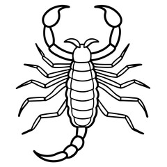 Stylized Scorpion Line Illustration