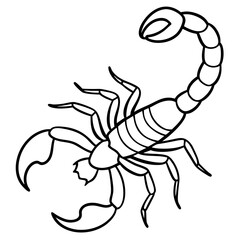 Stylized Scorpion Line Illustration