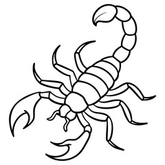 Stylized Scorpion Line Illustration
