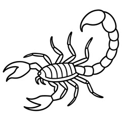 Stylized Scorpion Line Illustration