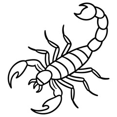Stylized Scorpion Line Illustration