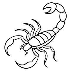 Stylized Scorpion Line Illustration