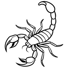 Stylized Scorpion Line Illustration