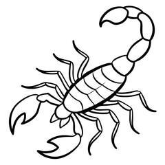 Stylized Scorpion Line Illustration