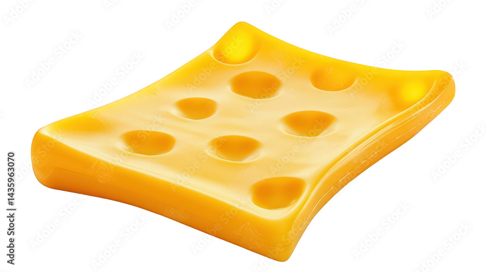 Aufkleber a stylized representation of a slice of cheese. characterized by its bright yellow color and smooth.