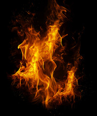 Intense flames rising against a dark background creating a fiery and dynamic visual effect image