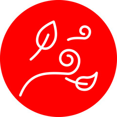Wind Vector Line White Circle Red Icon Design