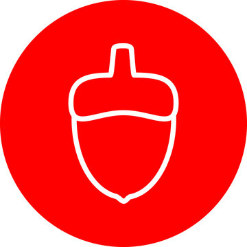 Acom Vector Line White Circle Red Icon Design