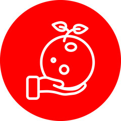 Harvest Moon Vector Line White Circle Red Icon Design