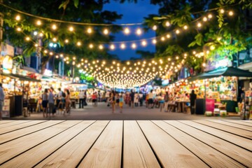 Fototapeta premium Night Market Blurred Background