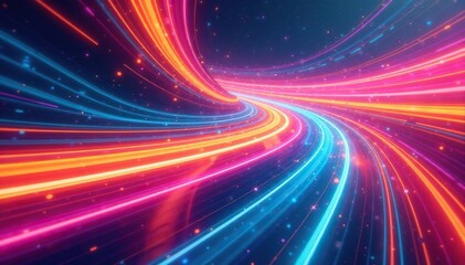 Obraz premium Abstract swirling colors forming a vibrant race track , color, vibrant, curve