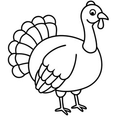 Stylized Turkey Line Art Graphic