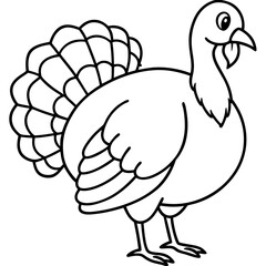 Stylized Turkey Line Art Graphic