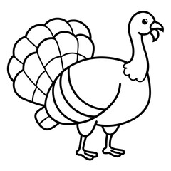 Stylized Turkey Line Art Graphic