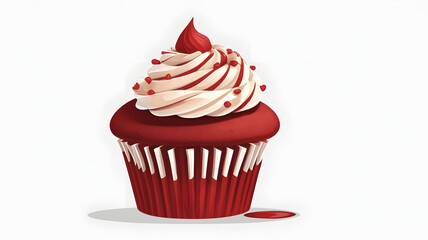 cupcake with cream and cherry