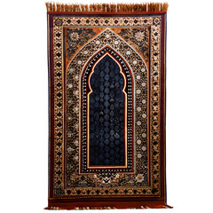 Obraz premium Islamic Prayer Rug Blue Gold Design on transparent background