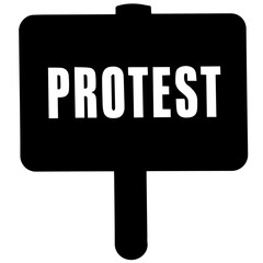 Protest sign or placard vector icon.