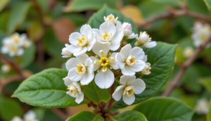 Delicate white flower blooms in greenery nature setting close-up photography serene environment
