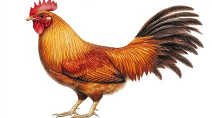 Fototapeta premium Majestic Rooster Portrait - Detailed Illustration