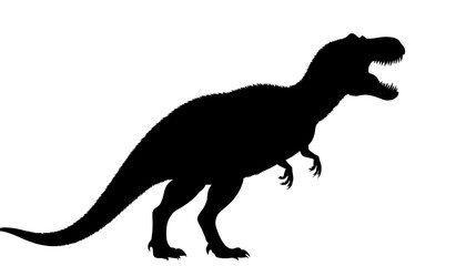 Obraz premium a roaring T-Rex dinosaur on a plain background, side view