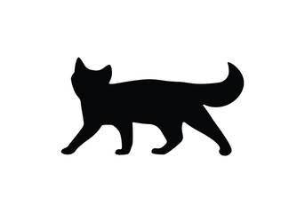 Set of cats silhouette in different poses. Hand drawn black cats isolated on white background. Vector illustration. best logo designs.