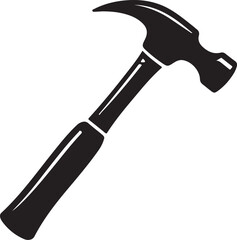 Black Silhouette of a Claw Hammer Tool Icon