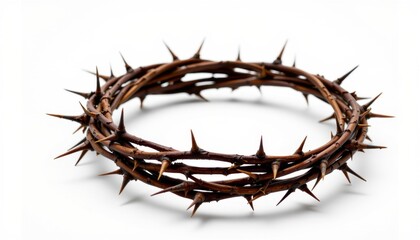 Obraz premium Symbolic action thorny crown religious context still life photography minimalist environment close-up view sacrifice concept