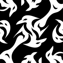 Abstract Albatross Pattern in Black and White