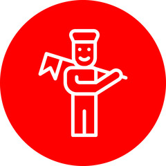 Marching Band Vector Line White Circle Red Icon Design