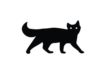 Set of cats silhouette in different poses. Hand drawn black cats isolated on white background. Vector illustration. best logo designs.