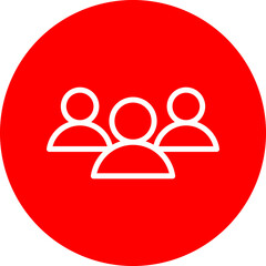 Parade Staff Vector Line White Circle Red Icon Design